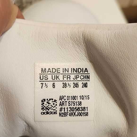 Adidas Stan Smith "Red Squiggly" White/Red Leather Sneakers Womans Sz.9 Ret.$150 - Picture 11 of 12